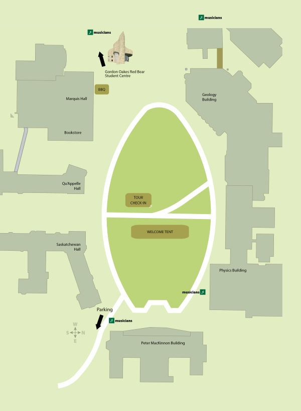 Map of Sept. 5 welcome activities in the Bowl.